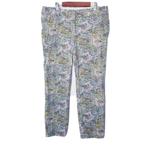 Ann Taylor Carnegie Crop Pants Women Size 8 Paisley Floral - Picture 1 of 14